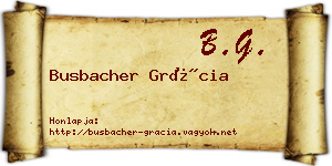 Busbacher Grácia névjegykártya